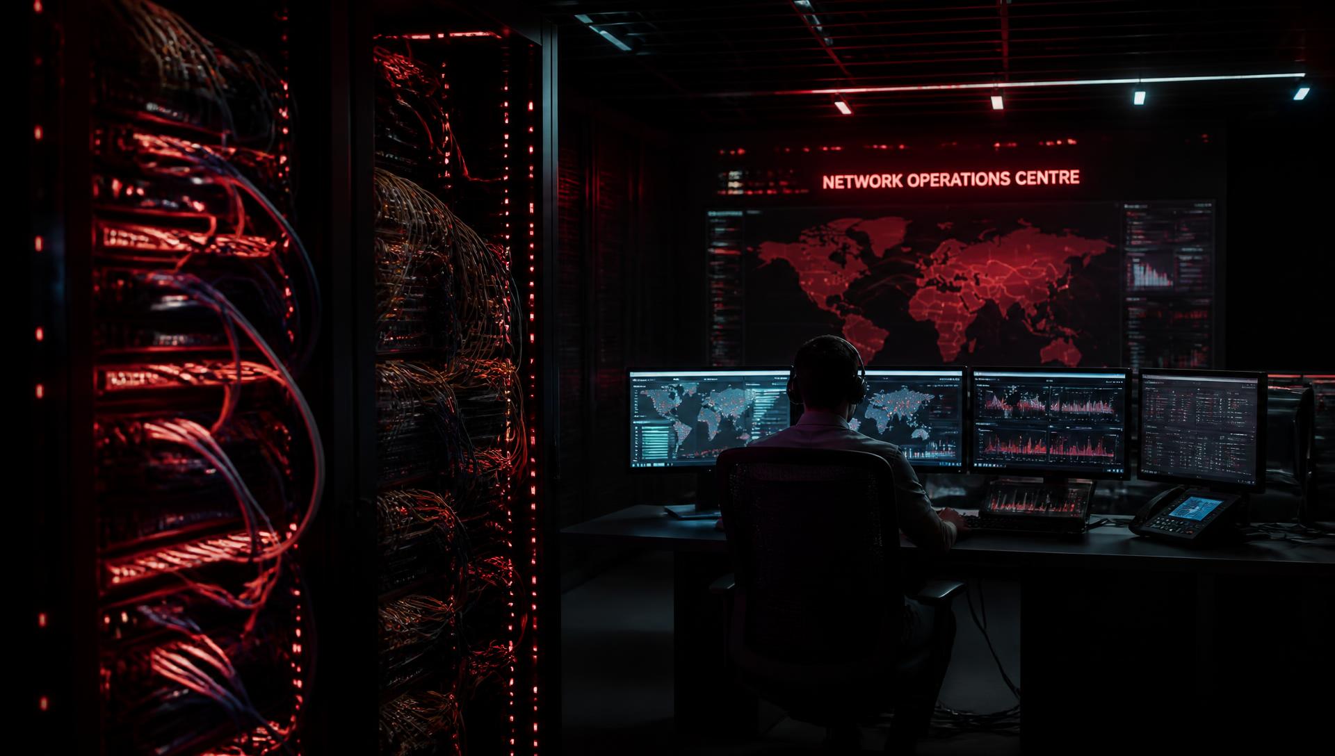 Winmac engineers monitoring a network operations centre